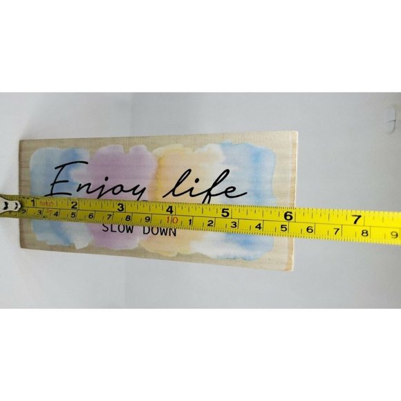 Enjoy Life Slow Down Ganz Wood Shelf Sitter Home Décor - Picture 8 of 9